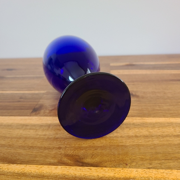 Cobalt Blue Glass Goblet - Picture 4 of 6